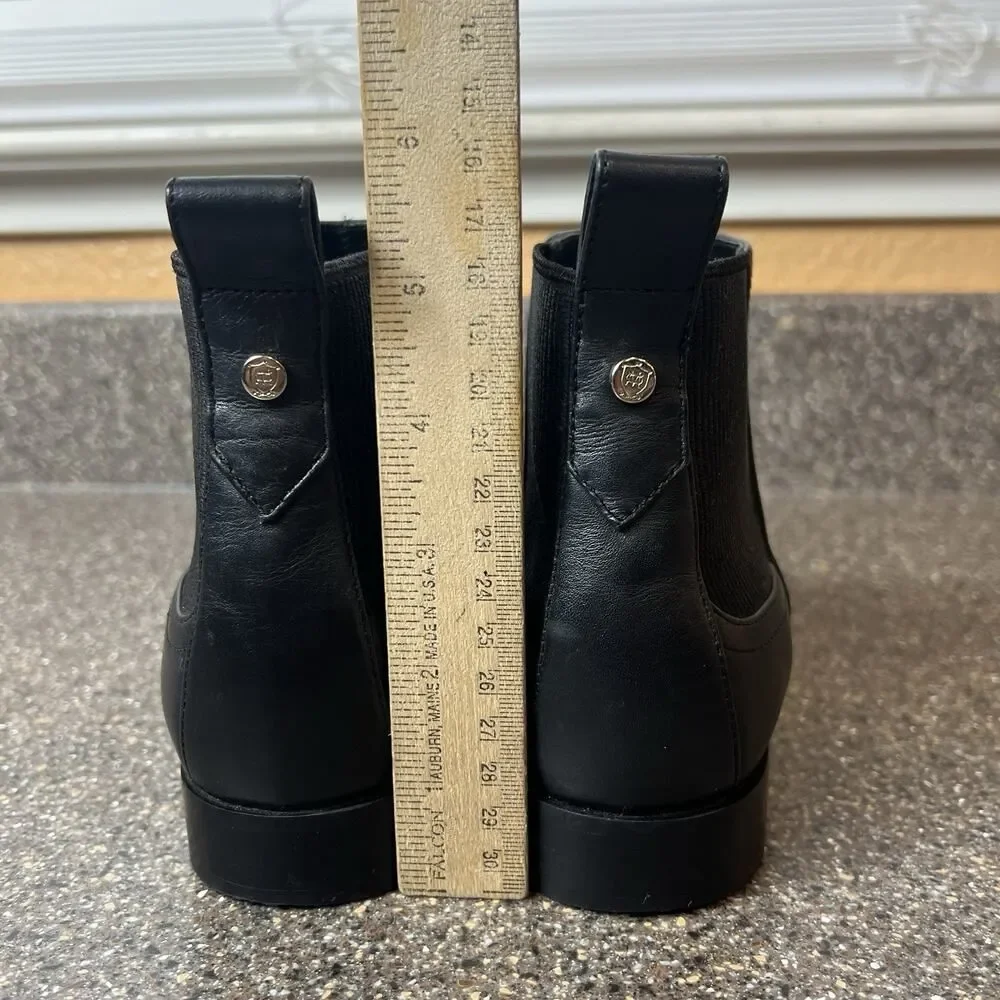 Mossimo Dutti Black Leather Ankle Bootie Pull On Women's Size EU 39 US 8.5 Spain